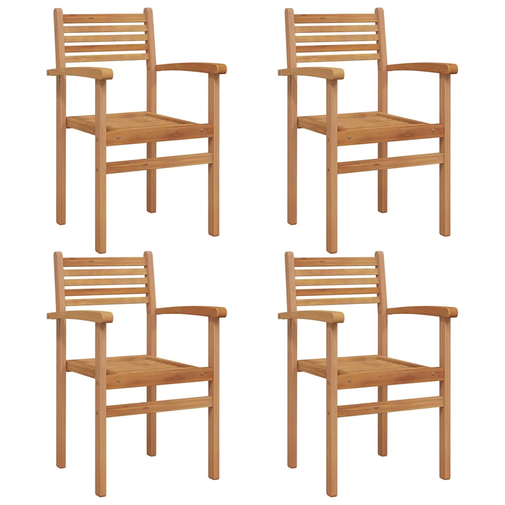 Καρέκλα 4 pcs Καφέ 56 x 55 x 90.5 εκ Στερεό Ξύλο Τίκ