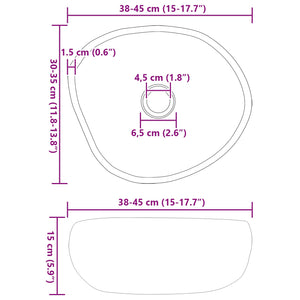 Λεκάνη από ποταμίσια πέτρα Ανοιχτό γκρι 45 x 35 x 15 εκ - Pakobazaar