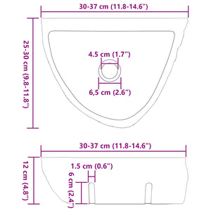 Νιπτήρας Τοίχου Γκρι 37 x 30 x 12 εκ Πέτρα Ρέματος - Pakobazaar