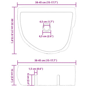 Νιπτήρας Τοίχου Γκρι 45 x 35 x 15 εκ Πέτρα Ρέματος - Pakobazaar