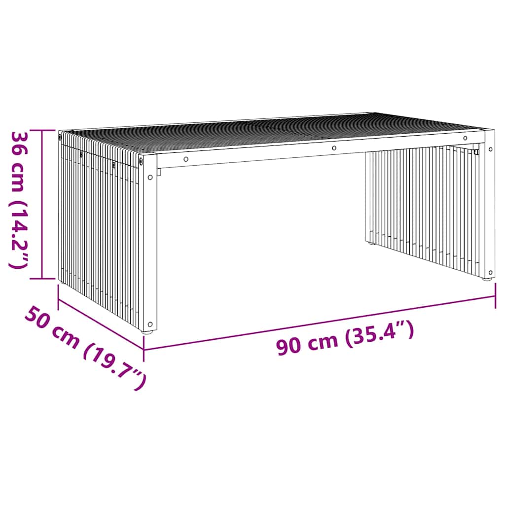 Πλευρικό Τραπέζι Κήπου Καφέ 90 x 50 x 36 cm Στερεό Ξύλο Τίκ - Pakobazaar