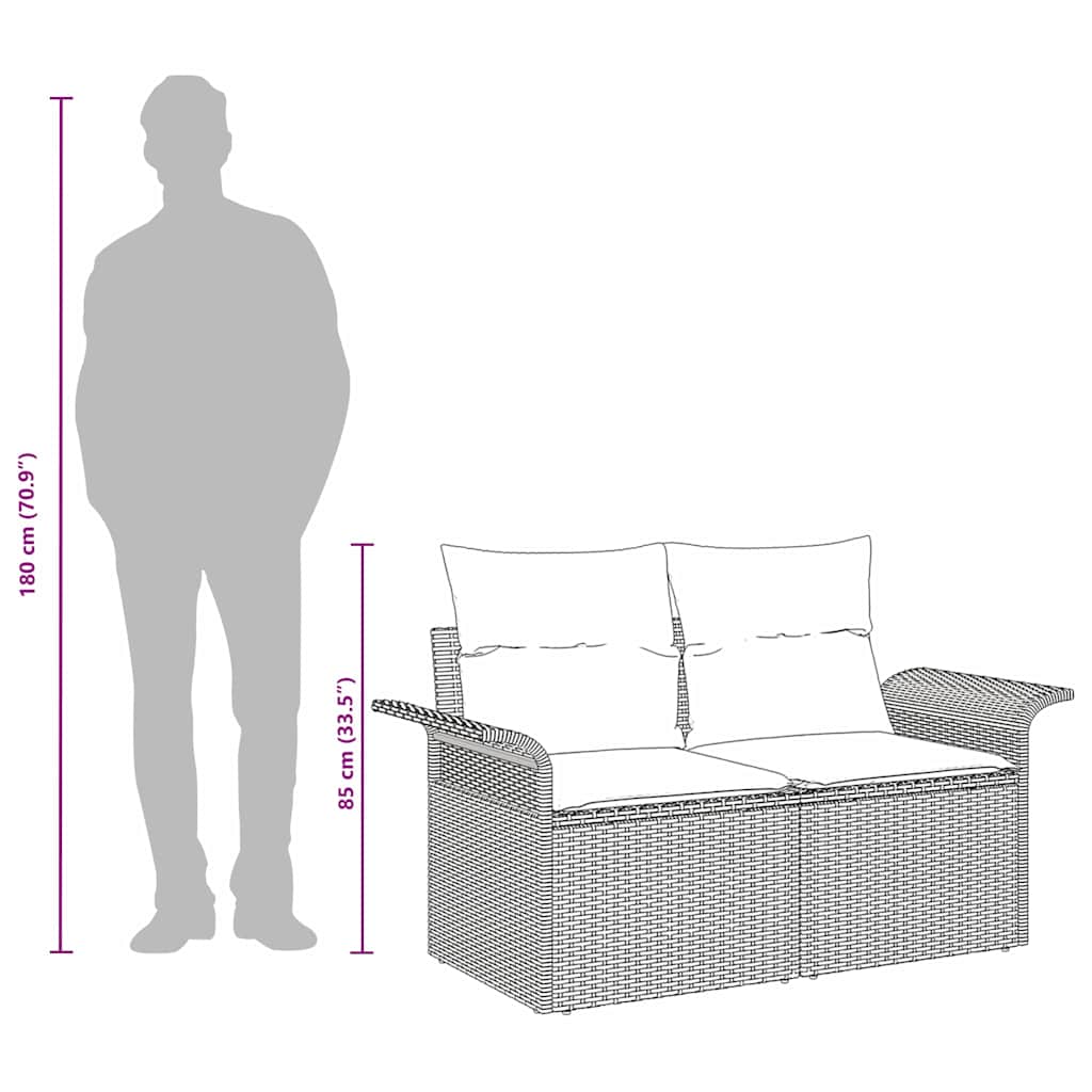 Καναπές Κήπου Γκρι 141 x 62 x 69 εκ. συνθετικό ρατάν