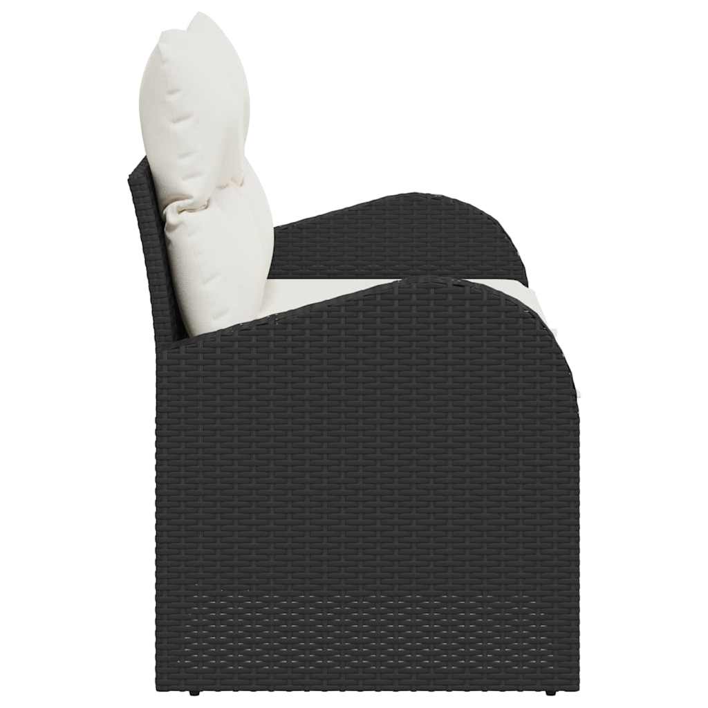 Καναπές Κήπου με μαξιλάρι Μαύρο 124 x 62 x 69cm συνθετικό ρατάν - Pakobazaar