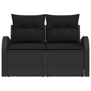 Καναπές Κήπου με μαξιλάρι Μαύρο 124 x 62 x 69cm συνθετικό ρατάν - Pakobazaar