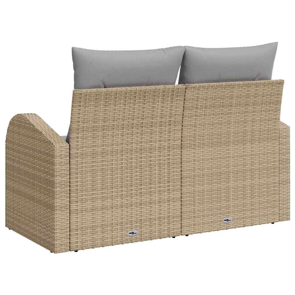 Καναπές Κήπου με μαξιλάρι Μπεζ 124 x 62 x 69cm συνθετικό ρατάν - Pakobazaar