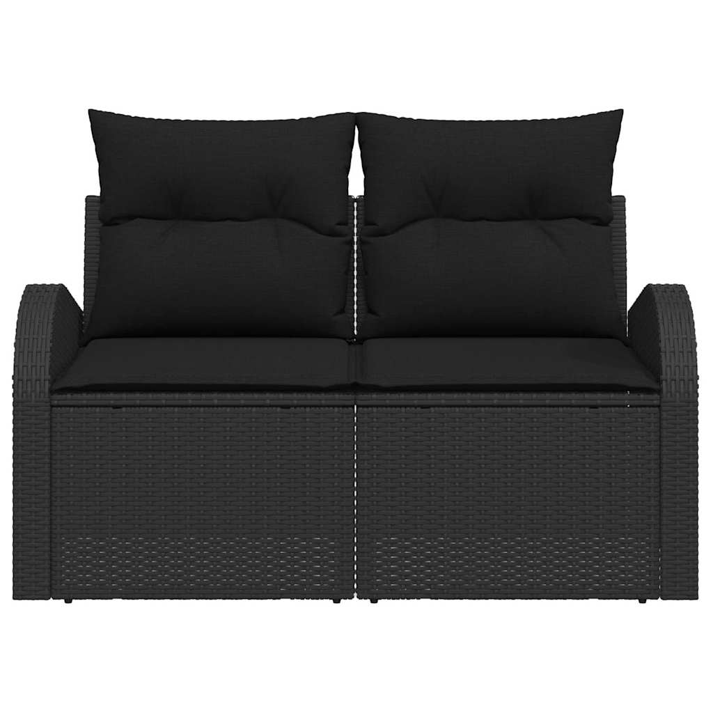 Καναπές Κήπου με μαξιλάρι Μαύρο 124 x 62 x 69cm συνθετικό ρατάν - Pakobazaar