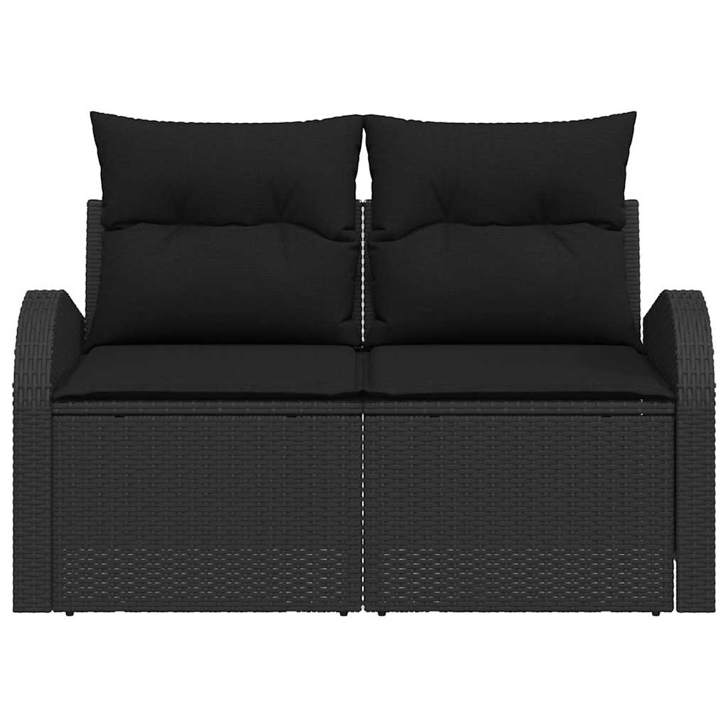 Καναπές Κήπου με μαξιλάρι Μαύρο 124 x 62 x 69cm συνθετικό ρατάν - Pakobazaar