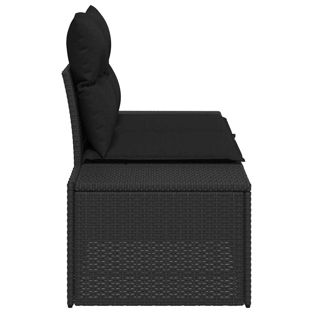 Καναπές Κήπου Μαύρο 184 x 62 x 69 εκ. συνθετικό ρατάν - Pakobazaar
