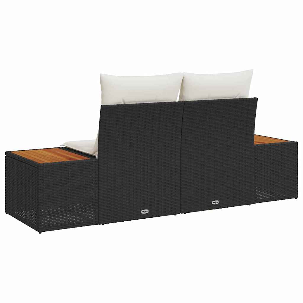 Καναπές Κήπου Μαύρο 184 x 62 x 85εκ συνθετικό ρατάν