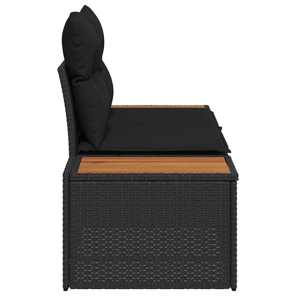 Καναπές Κήπου Μαύρο 184 x 62 x 85εκ συνθετικό ρατάν