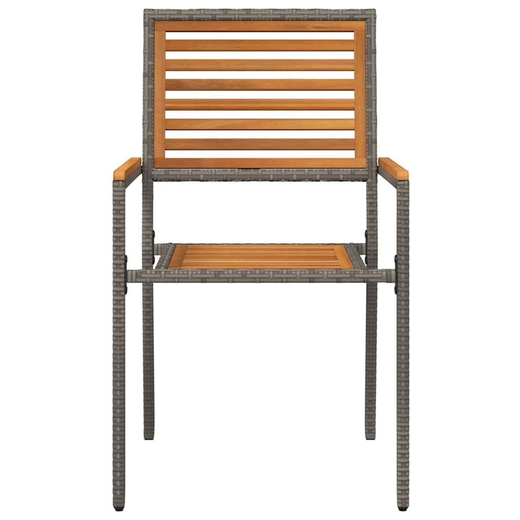 Καρέκλες κήπου που σωριάζονται 2 pcs Καφέ και Γκρίζο - Pakobazaar