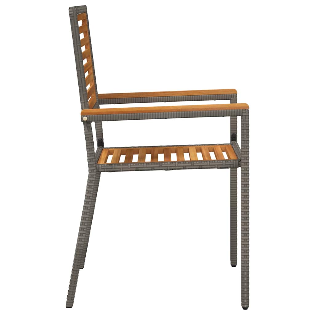Καρέκλες κήπου που σωριάζονται 2 pcs Καφέ και Γκρίζο - Pakobazaar