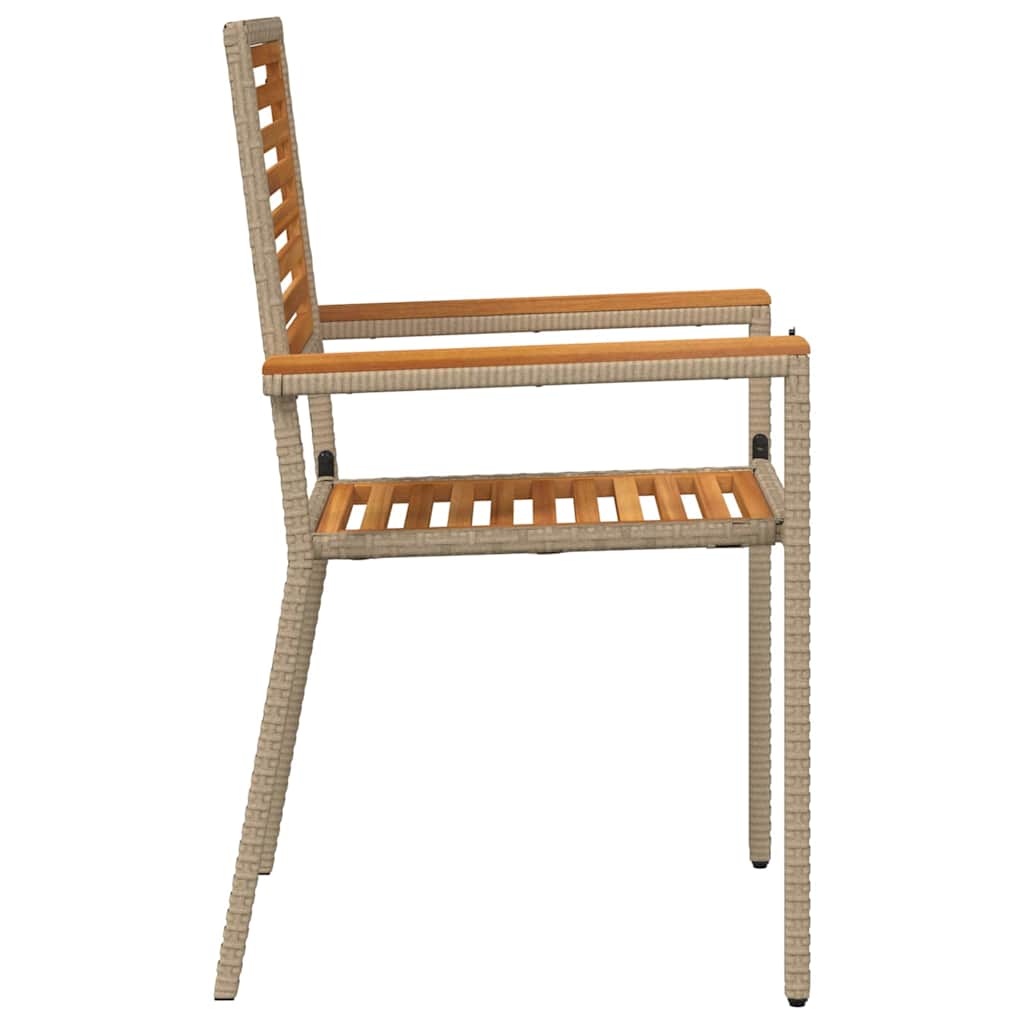 Καρέκλες κήπου που σωριάζονται 2 pcs Καφέ και μπεζ