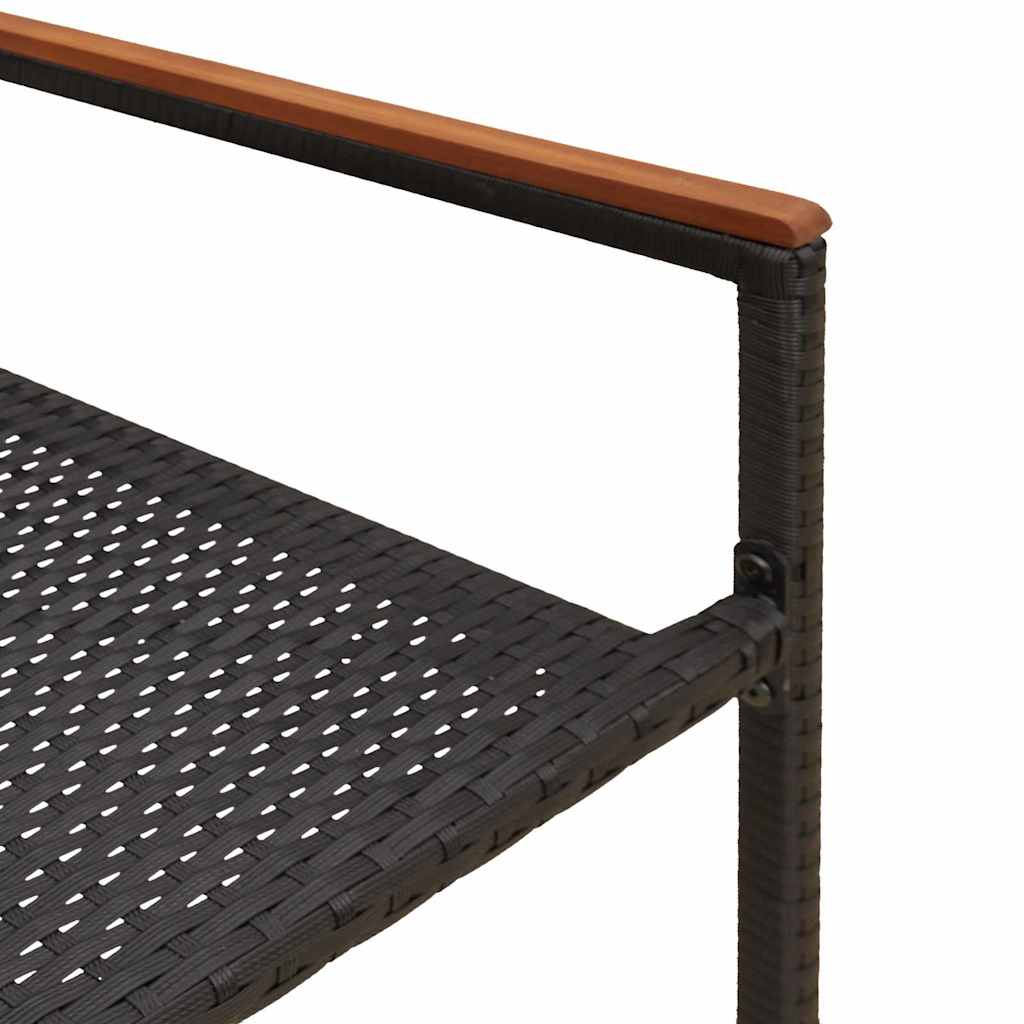 Καρέκλες κήπου που σωριάζονται 2 pcs Μαύρο και Καφέ - Pakobazaar