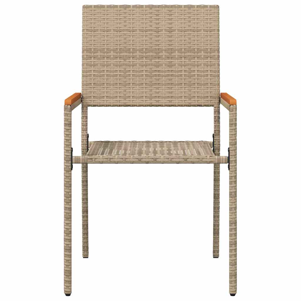 Καρέκλες κήπου που σωριάζονται 2 pcs Κρέμα και Καφέ