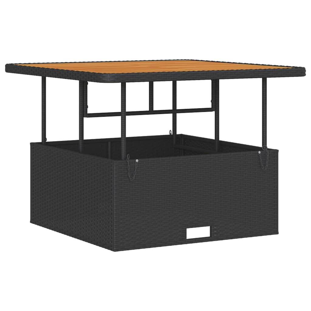 Σέτ φαγητού για κήπο Μαύρο συνθετικό ρατάν