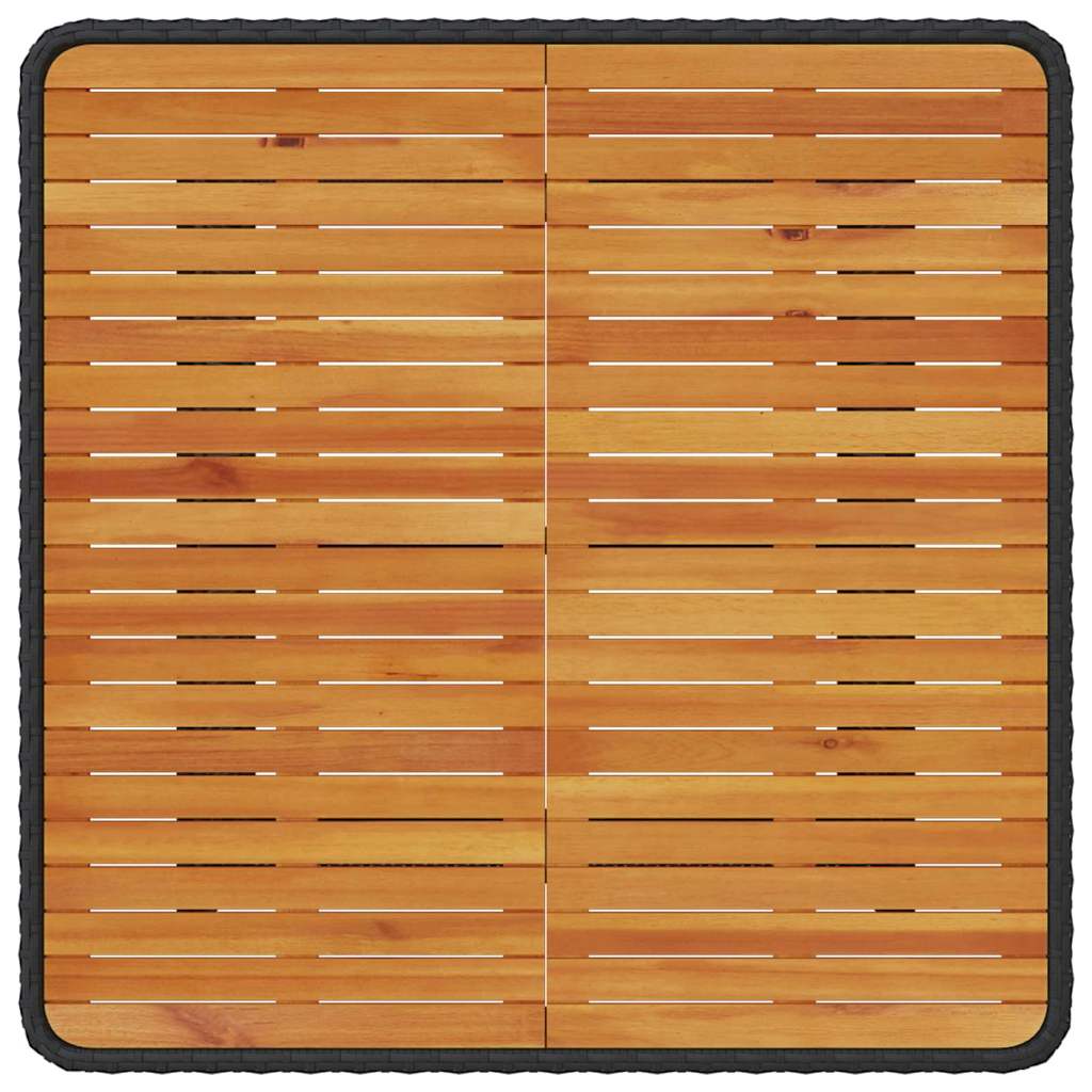 Σέτ φαγητού για κήπο Μαύρο συνθετικό ρατάν