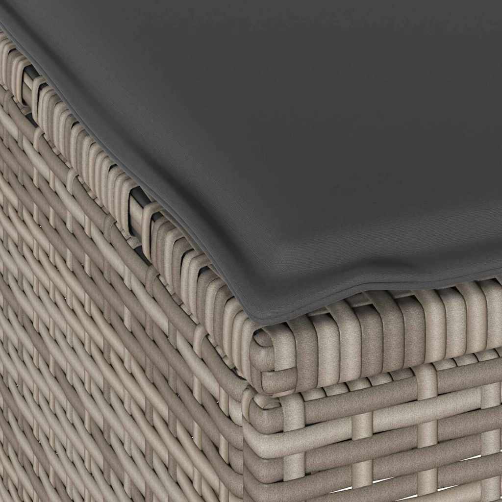 Σέτ φαγητού για κήπο Γκρι συνθετικό ρατάν