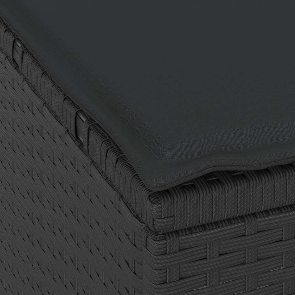 Σέτ φαγητού για κήπο Μαύρο συνθετικό ρατάν