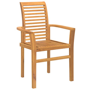 Καρέκλα τραπεζαρίας 4 pcs Καφέ 62 x 55 x 94 εκ Στερεό Ξύλο Τίκ - Pakobazaar