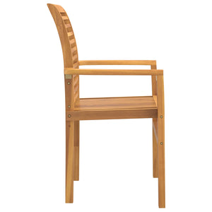 Καρέκλα τραπεζαρίας 4 pcs Καφέ 62 x 55 x 94 εκ Στερεό Ξύλο Τίκ - Pakobazaar