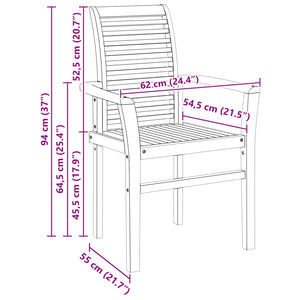 Καρέκλα τραπεζαρίας 4 pcs Καφέ 62 x 55 x 94 εκ Στερεό Ξύλο Τίκ - Pakobazaar