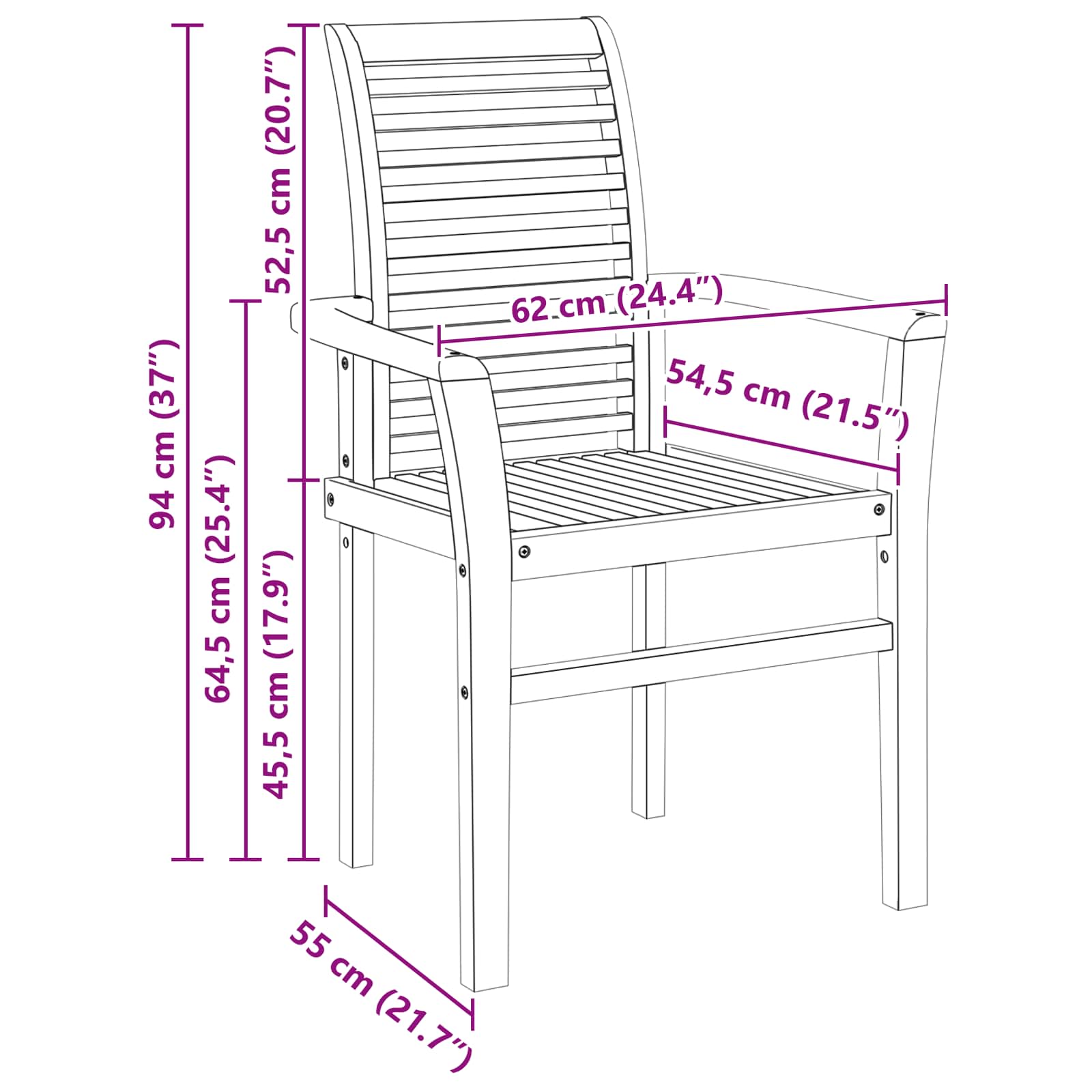 Καρέκλα τραπεζαρίας 4 pcs Καφέ 62 x 55 x 94 εκ Στερεό Ξύλο Τίκ - Pakobazaar