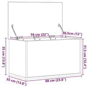 Κουτί αποθήκευσης Μαύρη Οξυά 60 x 35 x 35 cm Επεξεργασμένο ξύλο - Pakobazaar