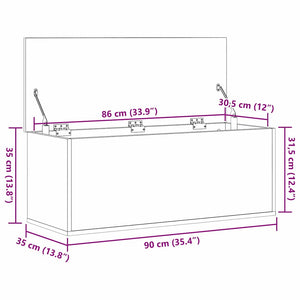 Κουτί αποθήκευσης Παλιό Ξύλο 90 x 35 x 35 cm Επεξεργασμένο ξύλο - Pakobazaar