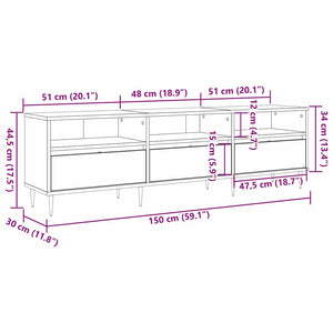 Ντουλάπι TV Παλιό Ξύλο 150 x 30 x 45 εκ Επεξεργασμένο ξύλο - Pakobazaar