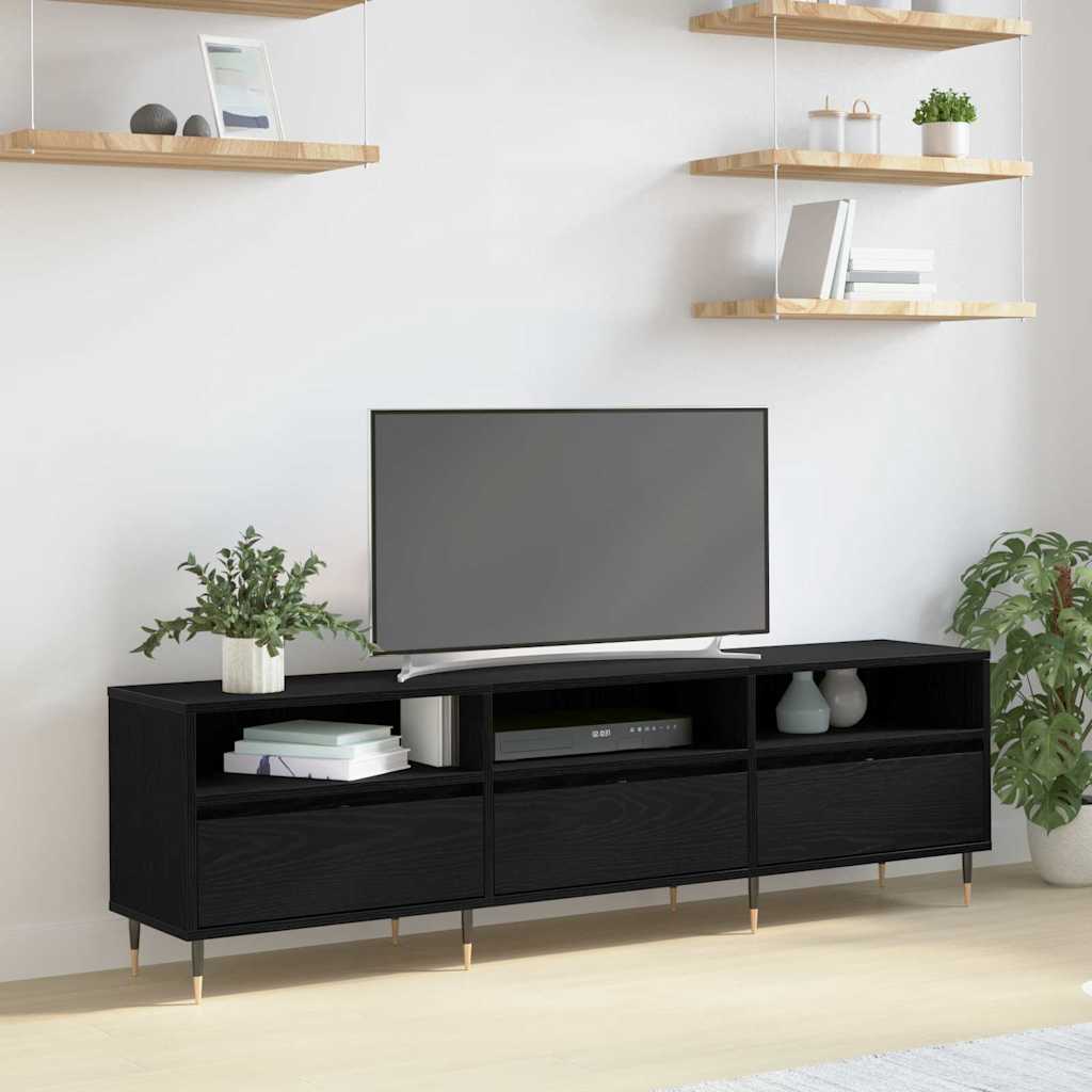 Ντουλάπι TV Μαύρη Οξυά 150 x 30 x 45 εκ Επεξεργασμένο ξύλο