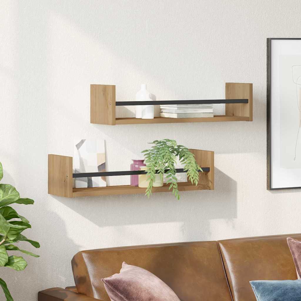 Ράφι Τοίχου Επιτοίχιο 2 pcs Artisan Oak 60 x 16 x 14 cm