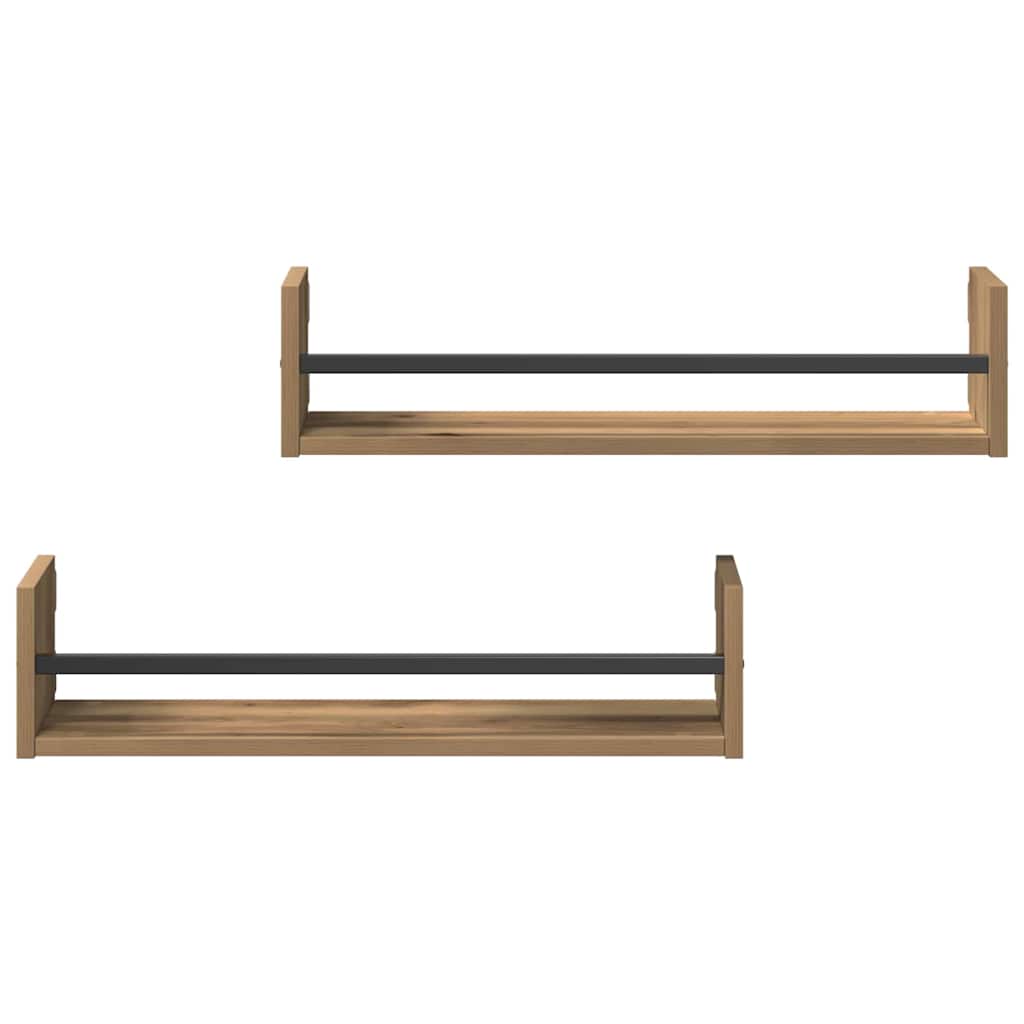 Ράφι Τοίχου Επιτοίχιο 2 pcs Artisan Oak 60 x 16 x 14 cm