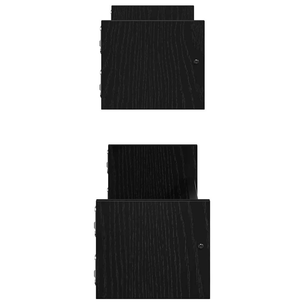 Ράφι Τοίχου Επιτοίχιο 2 pcs Μαύρη Οξυά 60 x 16 x 14 cm