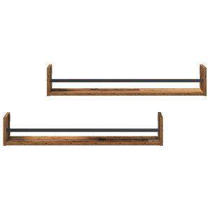 Ράφι Τοίχου Επιτοίχιο 2 pcs Παλιό ξύλο 80 x 16 x 14 cm - Pakobazaar