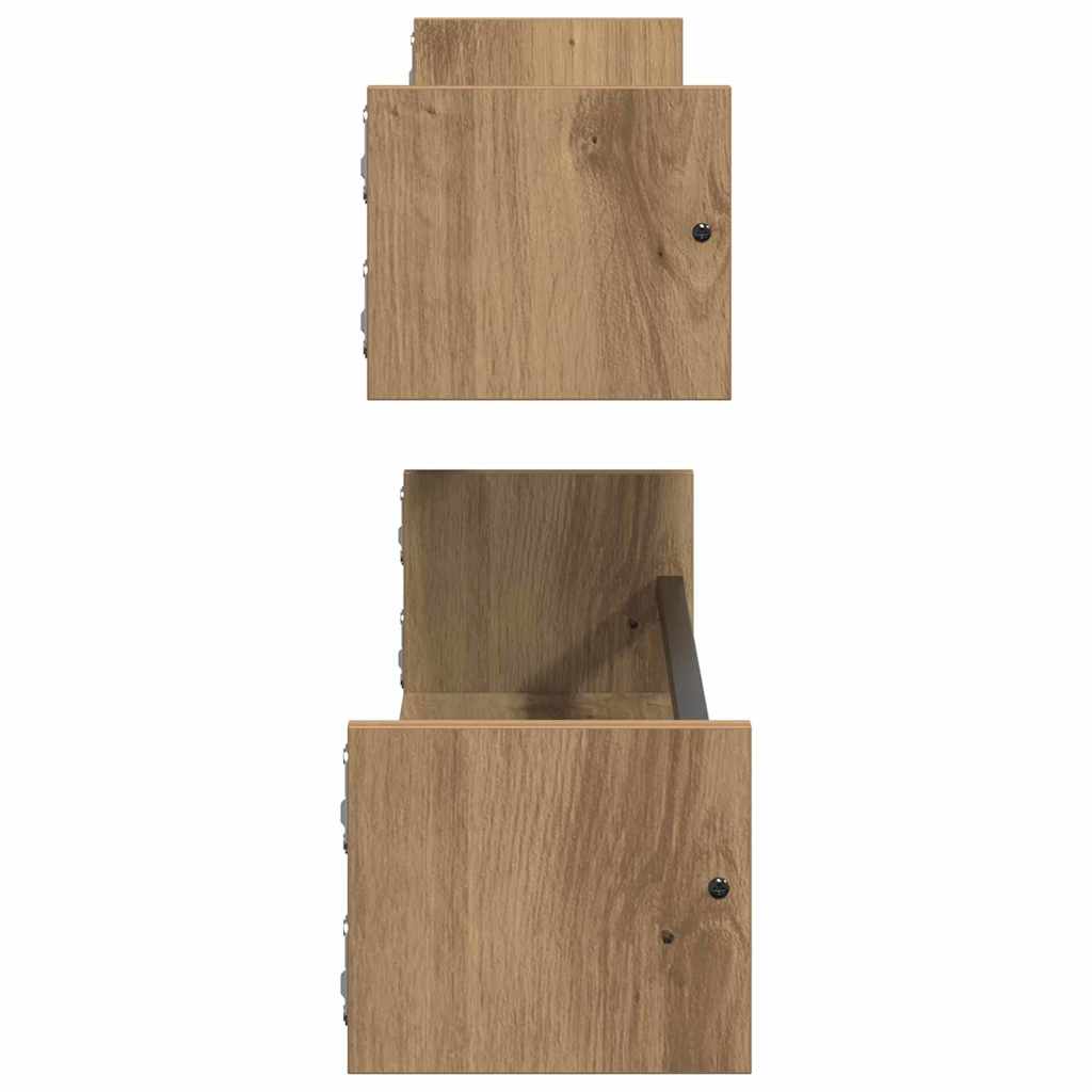 Ράφι Τοίχου Επιτοίχιο 2 pcs Artisan Oak 80 x 16 x 14 cm
