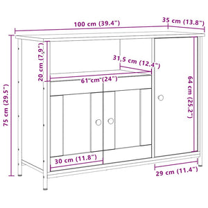Πλαϊνό γραφείο Artisan Oak 100 x 35 x 75 εκ. - Pakobazaar