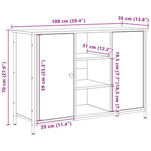 Πλαϊνό γραφείο Παλιό ξύλο 100 x 35 x 70 εκ.