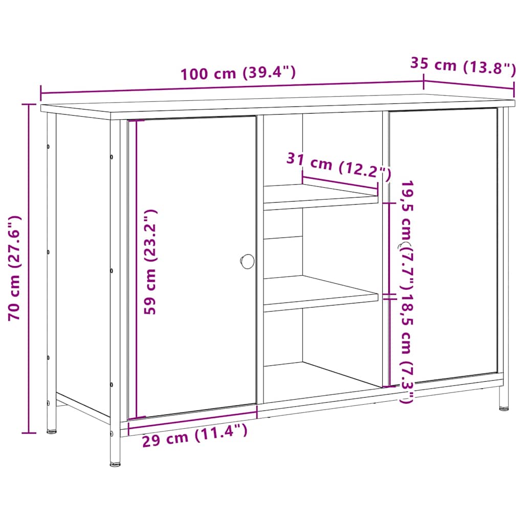 Πλαϊνό γραφείο Artisan Oak 100 x 35 x 70 εκ.