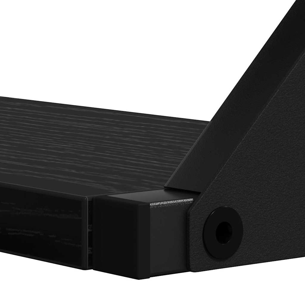 Ράφι Τοίχου Επιτοίχιο με αποθήκευση 3 pcs Μαύρη Οξυά