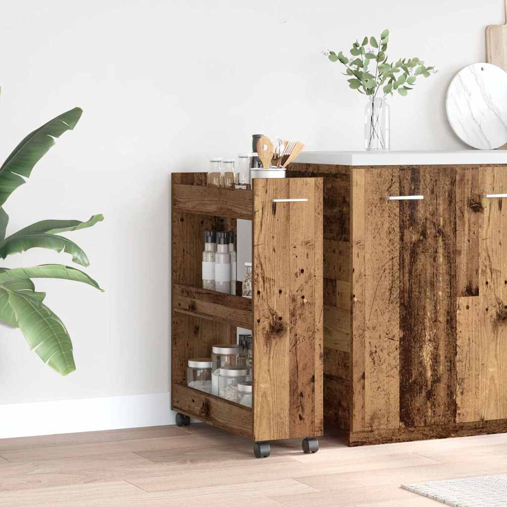 Ντουλαπιού με τροχούς Παλιό ξύλο 60 x 22 x 79 εκ - Pakobazaar