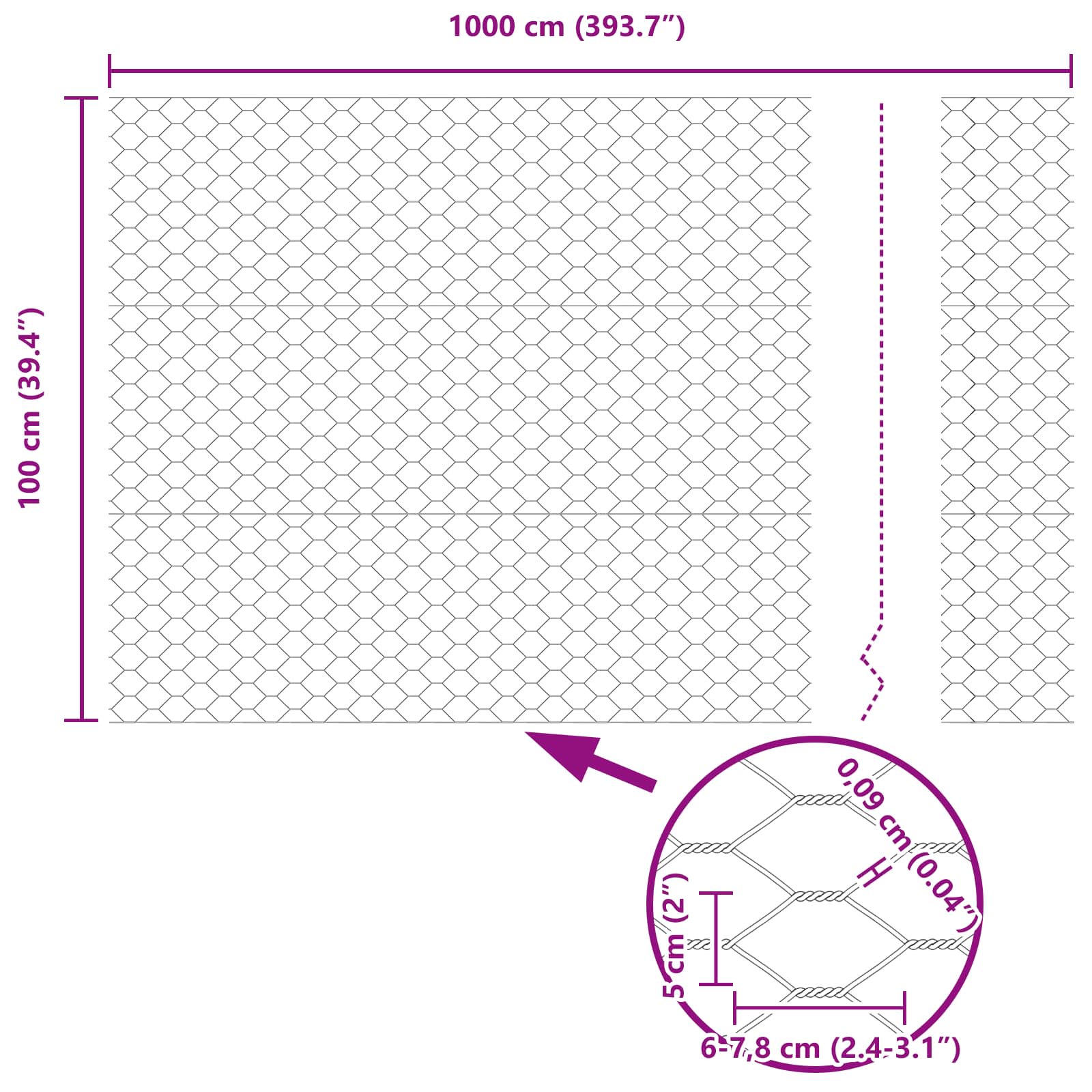 Φράχτης Εξαγώνου Πράσινο 1 x 10 m PVC