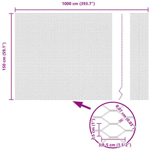 Φράχτης Εξαγώνου 1,5 x 10 m PVC Πράσινο