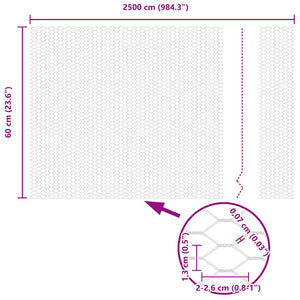 Φράχτης Εξαγώνου 0,6 x 25 μ PVC Πράσινο