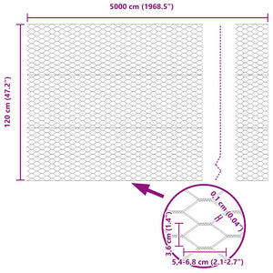 Φράχτης Εξαγώνου 1,2 x 50 m PVC Πράσινο