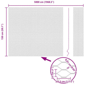 Φράχτης Εξαγώνου 1,5 x 50 m PVC Πράσινο