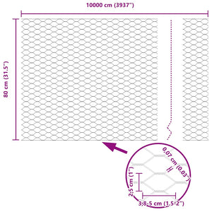 Φράχτης Εξαγώνου 0,8 x 100 μ PVC Πράσινο