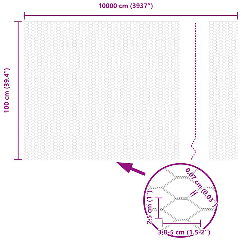 Φράχτης Εξαγώνου Πράσινο 1 x 100 m PVC