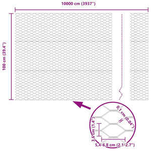 Φράχτης Εξαγώνου 1 x 100 m PVC Πράσινο