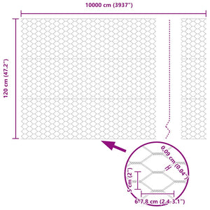Φράχτης Εξαγώνου 1,2 x 100 m PVC Πράσινο